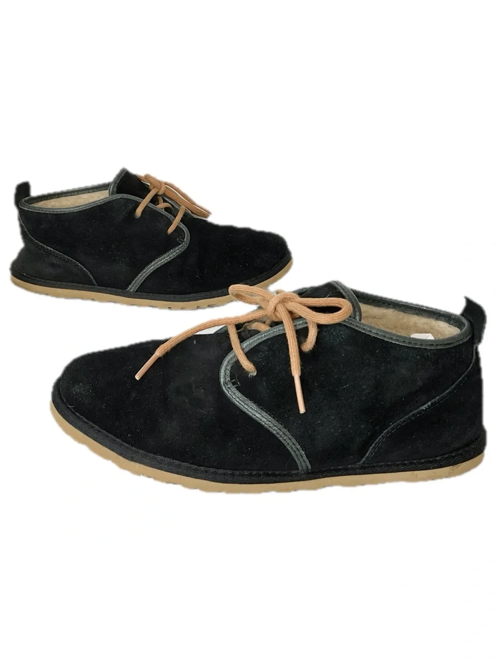 UGG Men's Black Suede Chukka Boots with Tan Laces